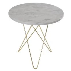 OX Denmarq Tall Mini O table, brass - white marble