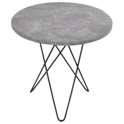 OX Denmarq Tall Mini O table, black - grey marble