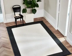 Pappelina Ilda rug, 70 x 120 cm, black - vanilla