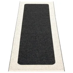 Pappelina Ilda rug, 70 x 180 cm, black - vanilla