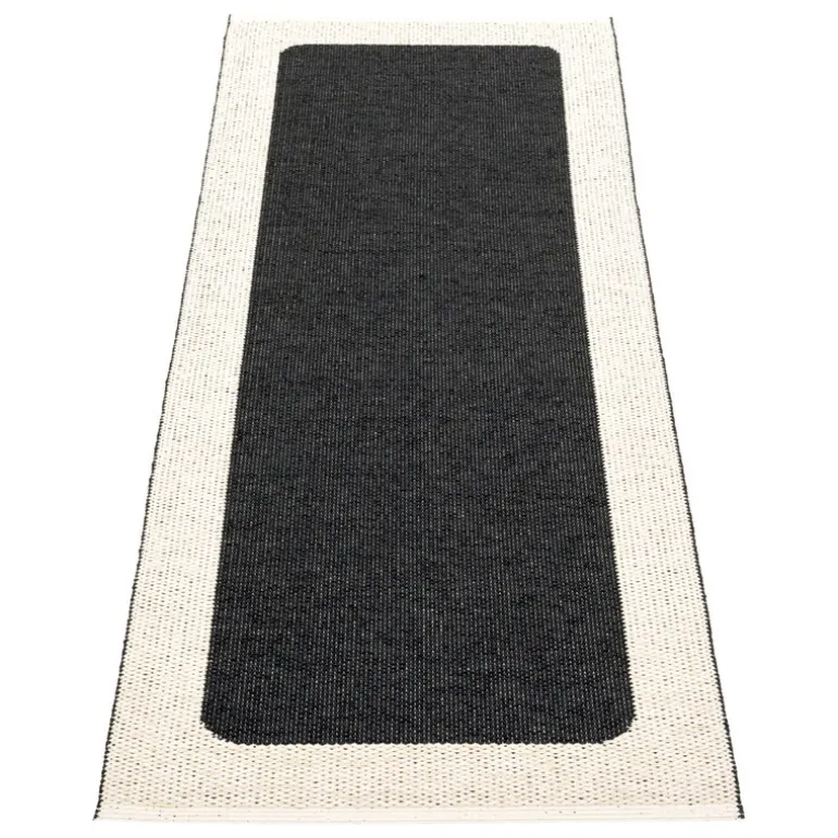 Pappelina Ilda rug, 70 x 180 cm, black - vanilla