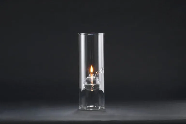 Paustian Wolfard oil lamp, extra large, clear glass