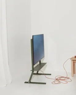 Pedestal Bendy Tall TV stand, mossy green