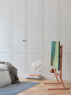 Pedestal Bendy Tall TV stand, dusty rose