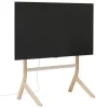 Pedestal Hopper TV stand, light oak