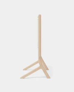 Pedestal Hopper TV stand, light oak