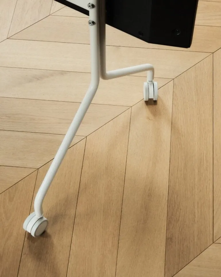 Pedestal Moon Rollin' TV stand, pearl