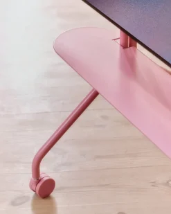 Pedestal Moon Rollin' TV stand, bubble gum