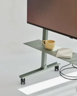 Pedestal Straight Rollin' TV stand, mossy green