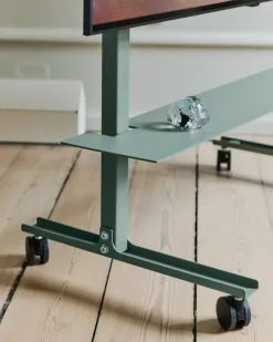 Pedestal Straight Rollin' TV stand, mossy green