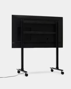 Pedestal Straight Rollin' TV stand, charcoal