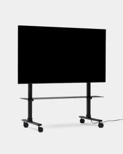 Pedestal Straight Rollin' TV stand, charcoal