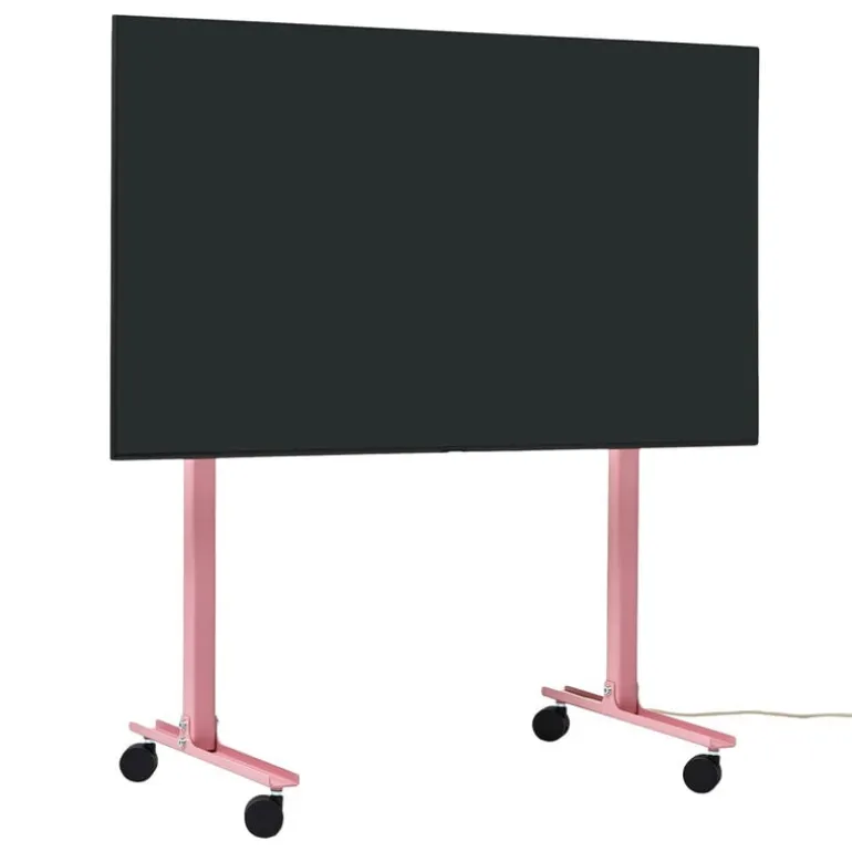 Pedestal Straight Rollin' TV stand, bubble gum