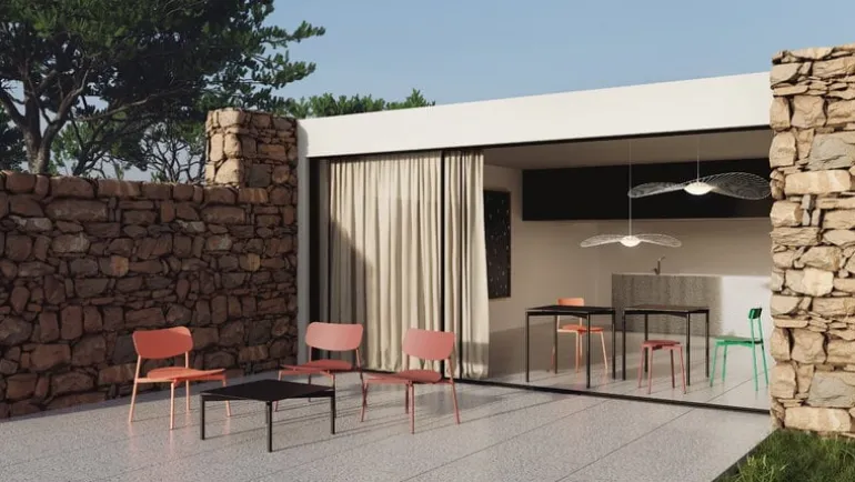 Petite Friture Fromme chair, brown red