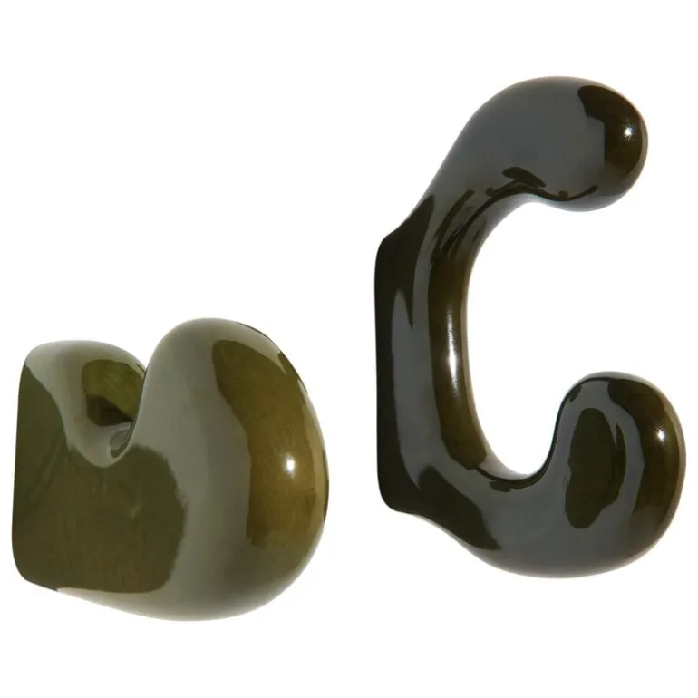 Petite Friture Klump wall hook, kit of 2, green