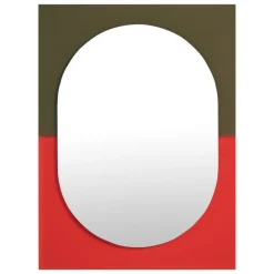 Petite Friture Wander mirror, 67 x 90 cm, vermilion - khaki
