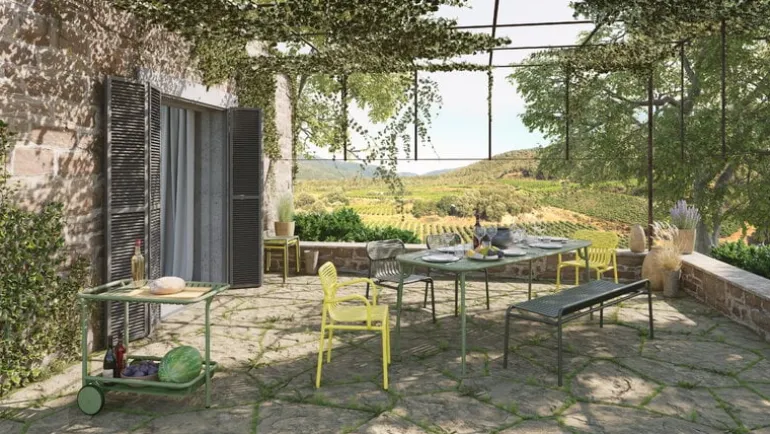 Petite Friture Week-end bench without back, dune