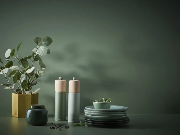 Peugeot Boreal salt mill, 21 cm, sage green