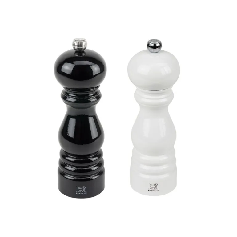 Peugeot Paris salt and pepper mills, 18 cm, glossy black - glossy white