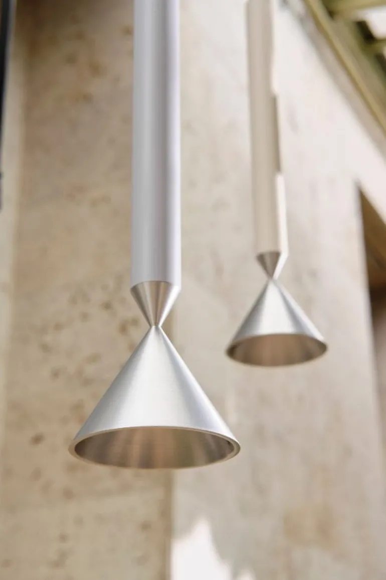 Pholc Apollo 39 pendant, white - polished aluminium
