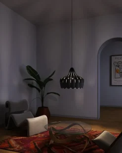 Pilke Lights Pioni pendant, large, black