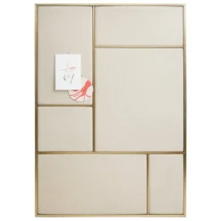 PLEASE WAIT to be SEATED Nouveau Pin board, large, brass - natural canvas