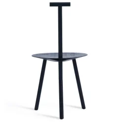 PLEASE WAIT to be SEATED Spade chair, navy blue