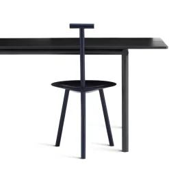 PLEASE WAIT to be SEATED Spade chair, navy blue