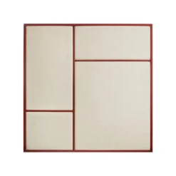 PLEASE WAIT to be SEATED Nouveau Pin board, medium, basque red - natural canvas