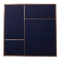 PLEASE WAIT to be SEATED Nouveau Pin board, medium, brass - blue