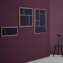 PLEASE WAIT to be SEATED Nouveau Pin board, medium, brass - blue