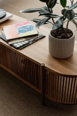 Poiat Bastone low sideboard with doors, oak