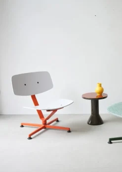 Raawii Arba lounge chair, plywood, orange - light grey