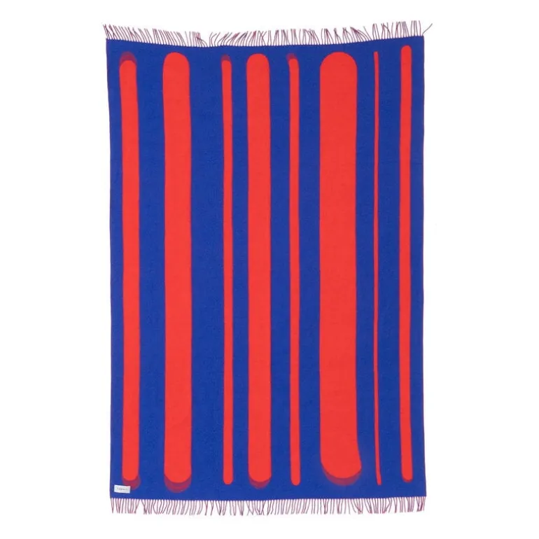 Raawii Brush blanket, blue - red