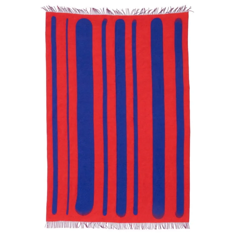 Raawii Brush blanket, blue - red