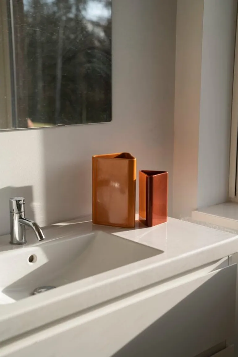 Raawii Canvas vase, large, umami yellow