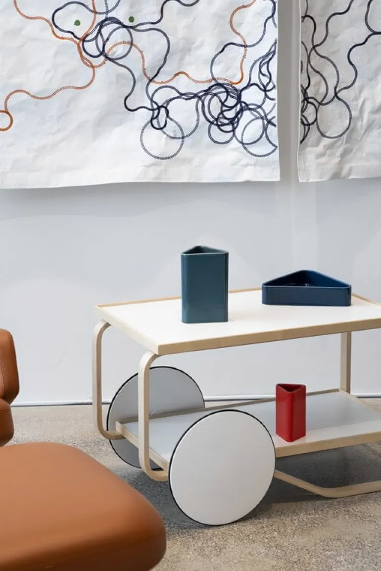 Raawii Canvas vase, large, peacock blue