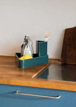 Raawii Canvas vase, small, peacock blue