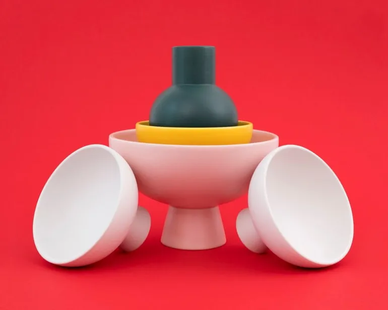 Raawii Strøm bowl, coral blush