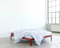 ReFramed Bed frame with slats, deep red