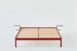 ReFramed Bed frame with slats, deep red