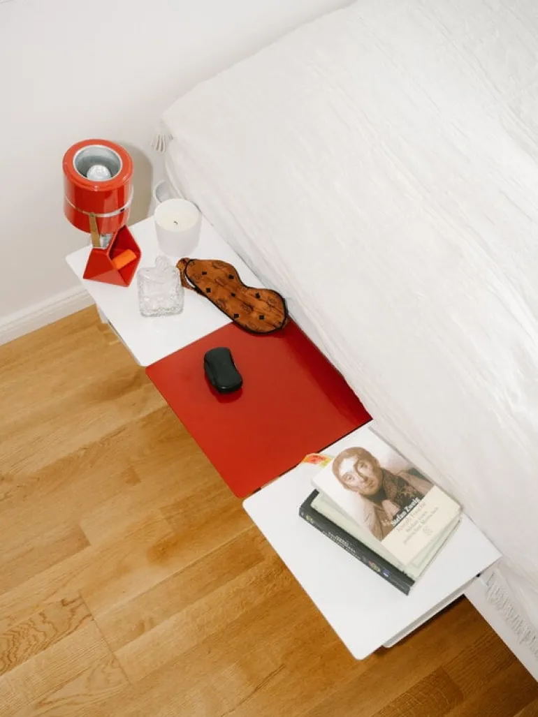 ReFramed Side table for bed frame, white