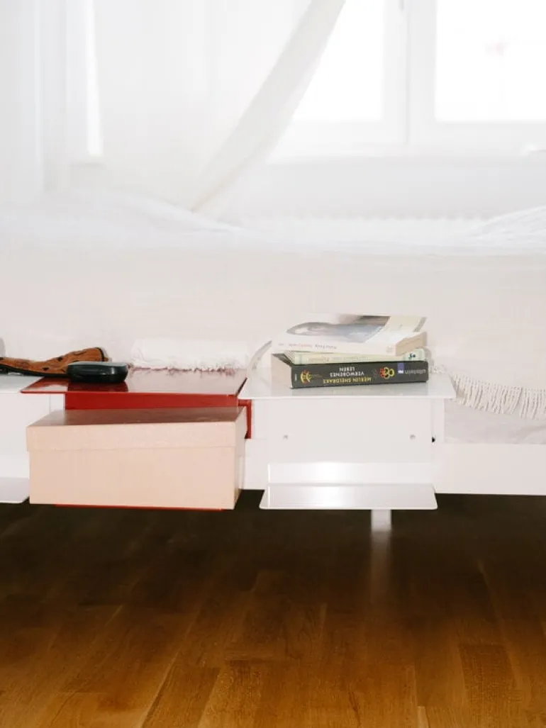 ReFramed Side table for bed frame, white