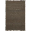 Roots Living Fringe Hemp rug, dark brown