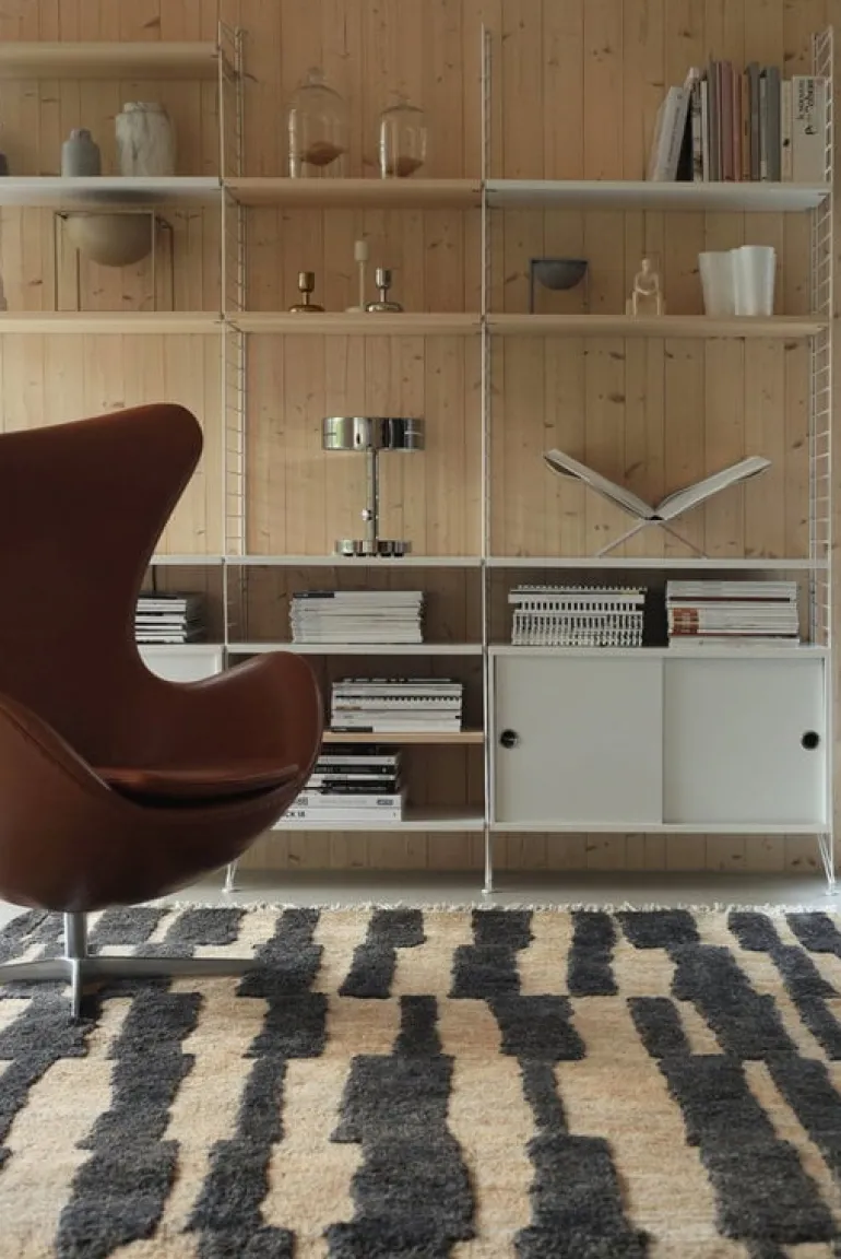 Roots Living Pilari rug, bamboo - wool, carbon - brown