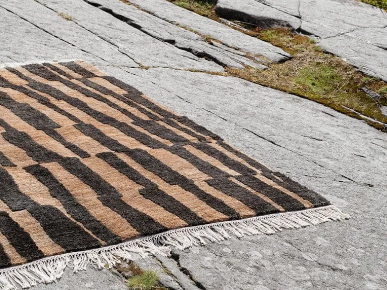 Roots Living Pilari rug, hemp, natural - black