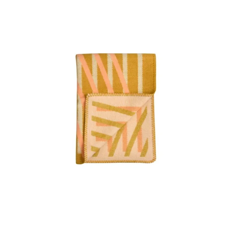 Røros Tweed Bislett throw 200 x 135 cm, peach - pistachio