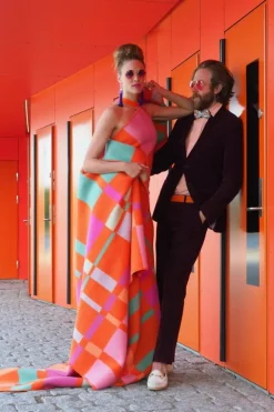 Røros Tweed City throw, 135 x 200 cm, orange