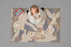 Røros Tweed Fugl og fisk throw, 100 x 135 cm, grey - beige