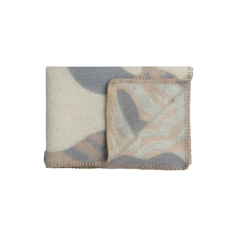 Røros Tweed Fugl og fisk throw, 67 x 100 cm, grey - beige